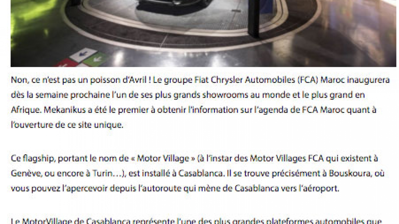 Fiat inaugure à Casablanca son plus grand Showroom en Afrique